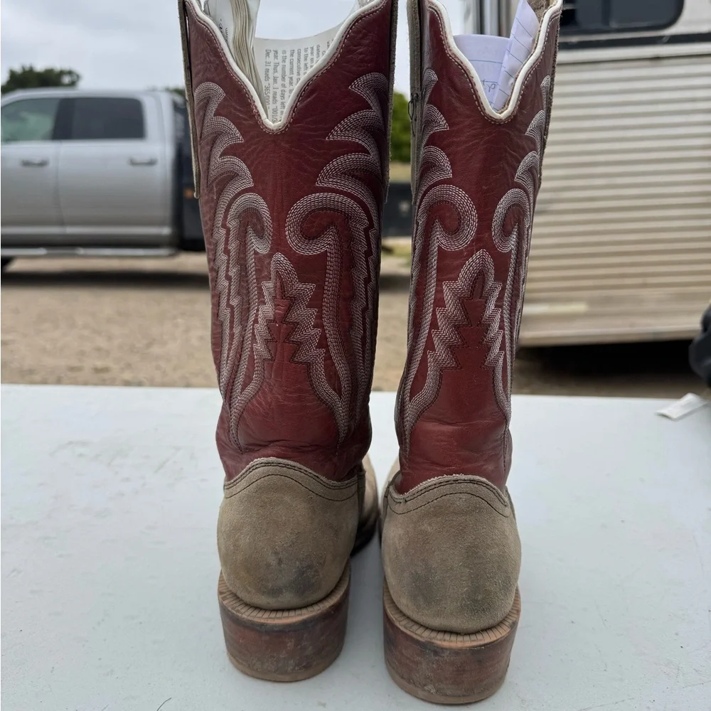 Red and Tan Cowboy Boots - Picture 4 of 5
